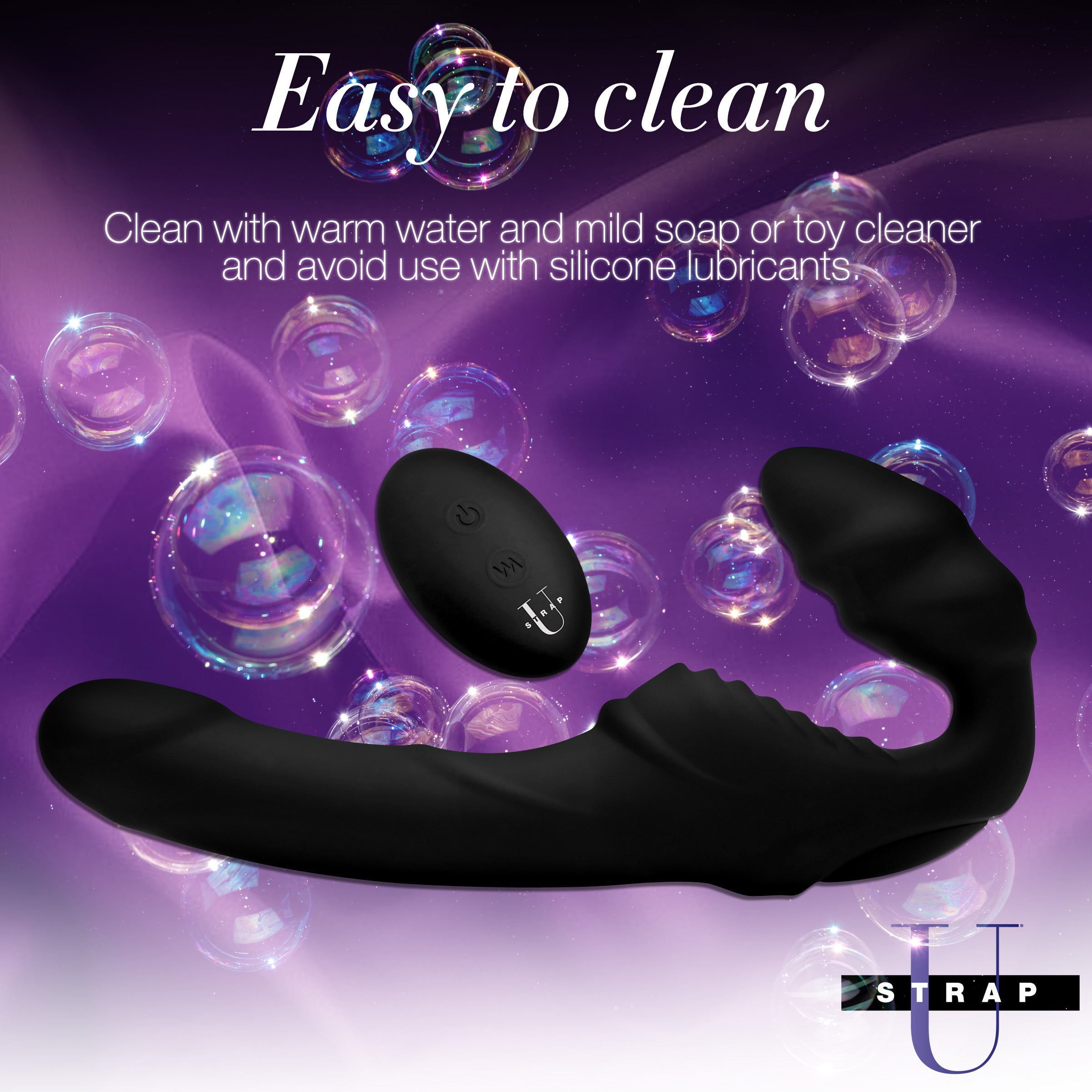 Pro Rider 9X Vibrating Silicone Strapless Strap On with Remote Control, featuring dual motors and textured design for enhanced pleasure.